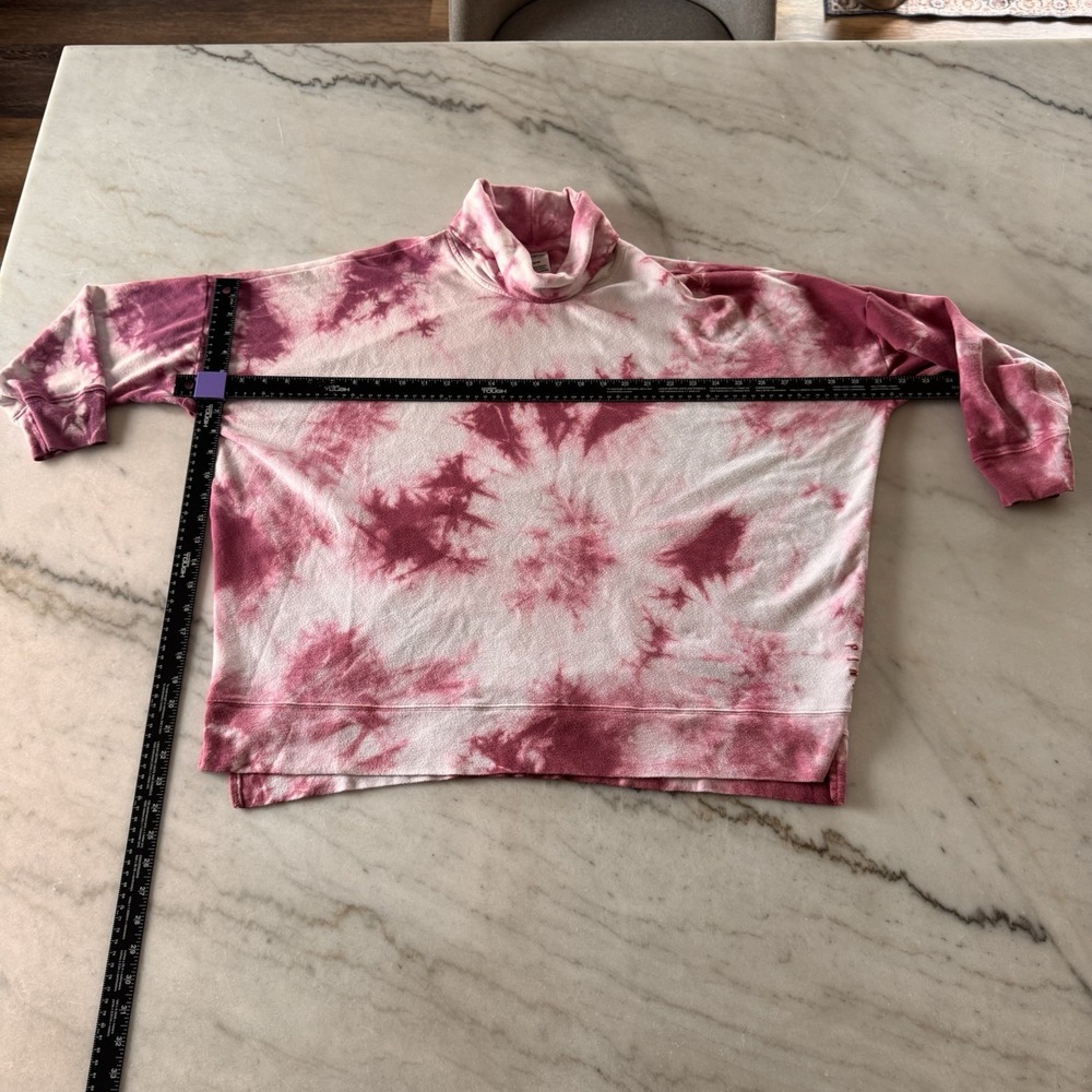 Victoria Secret Pink Women's TieDye Turtle Neck Sweatshirt Oversized Size Medium